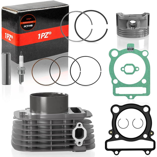 1PZ PCT-Y4B Engine Piston Cylinder Top End Kit (Silver) Replacement for Yamaha Big Bear Warrior Grizzly Raptor Bruin Wolverine 350 1987-2011 1UY-11310-03-00 5YT-11310-00-0