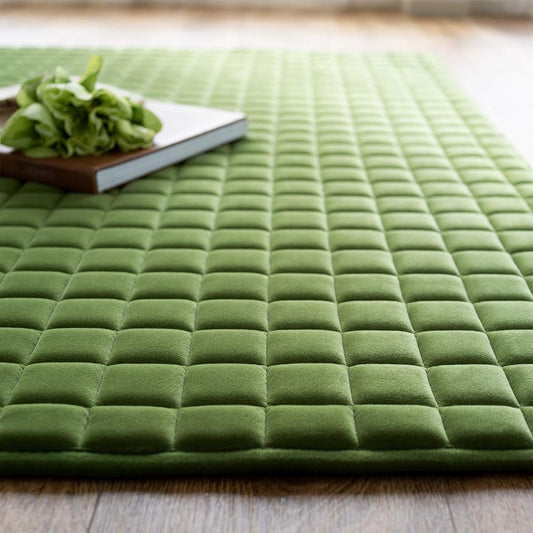 Sayan Sayan Washable Fluffy Luxury Quilt Rug Luonto 190x190 2 Tatami Olive Thick