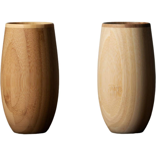 RIVERET Cocoon Tumbler 330ml Pair Set Bamboo Dishwasher Safe White/Brown RV-120WB