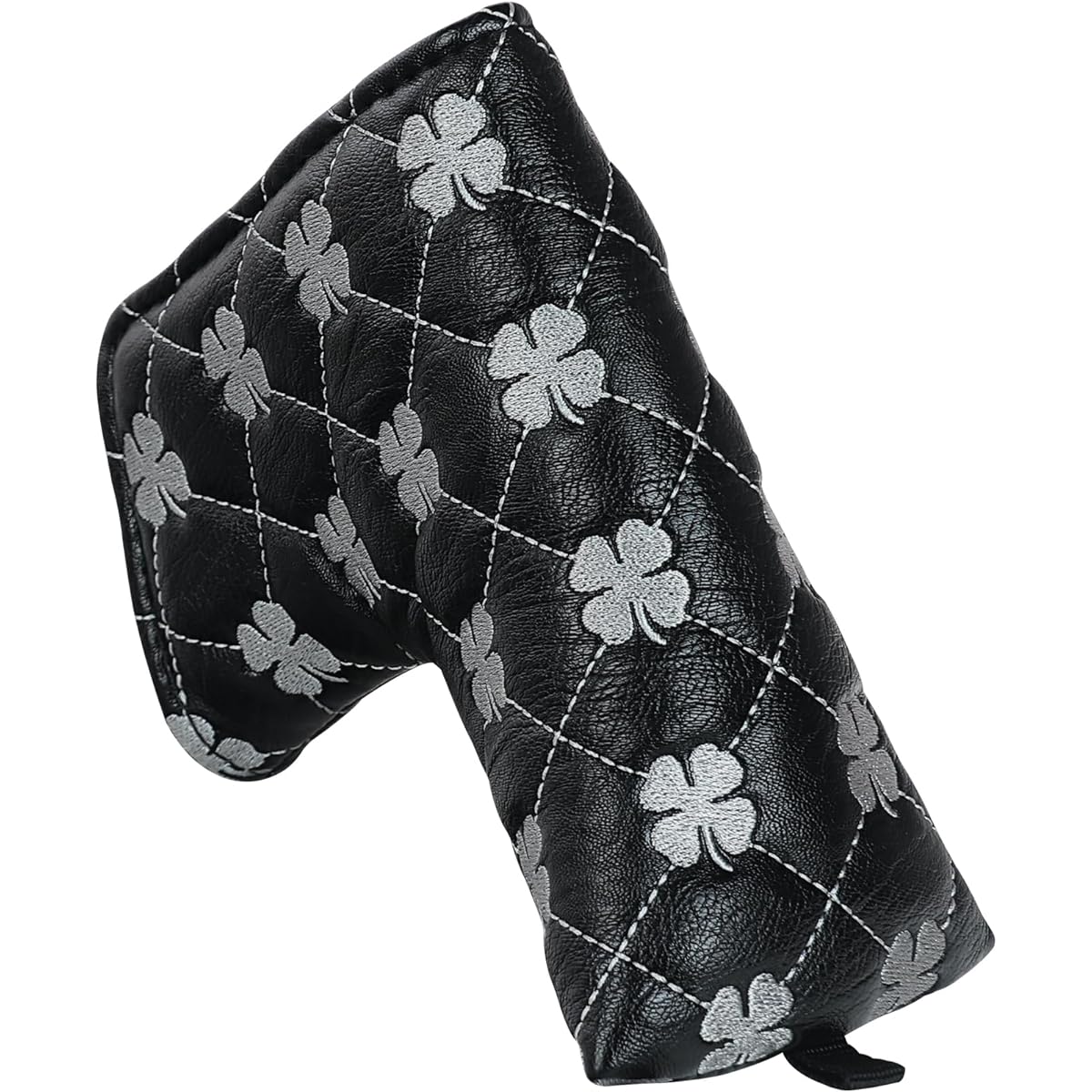 Golf Putter Cover Magnetic Closure Blade Cover Pin Type Club Head Cover Stylish Embroidery Synthetic Leather