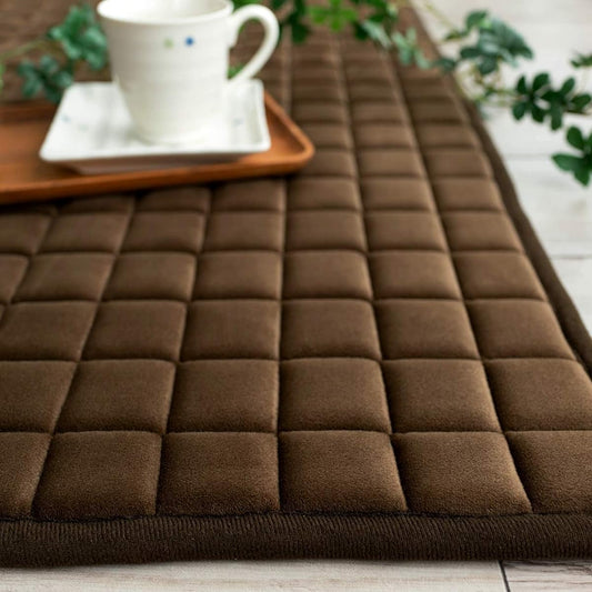 Sayansayan Washable Fluffy Quilted Rug Kahavitauko 130x190 1.5 Tatami Mocha Brown