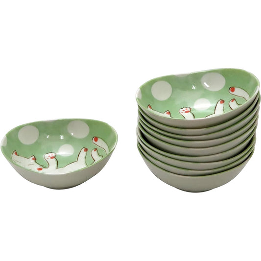 New [Commercial Set] I Love Cats (Cat Plate) Neko-Maruke Goronyan Oval 4.0 Bowl 10 pieces