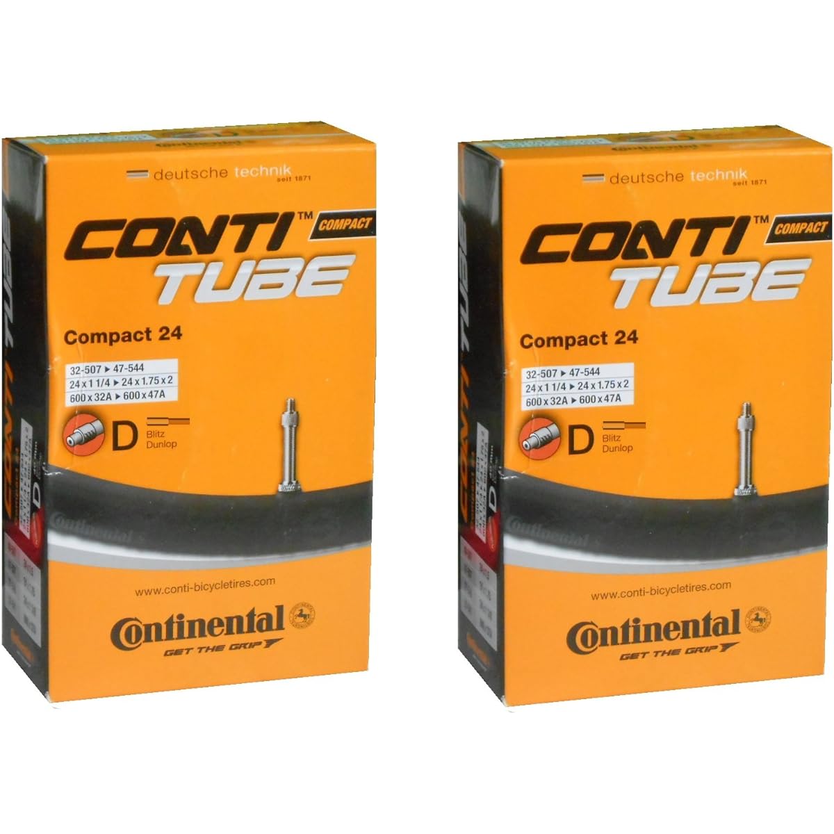 Set of 2 Continental Compact24 Tube 24 x 1 1/4-24 x 1.75 x 2 (32-507/47-544) English Valve (Valve Length 40mm) [Parallel Import]