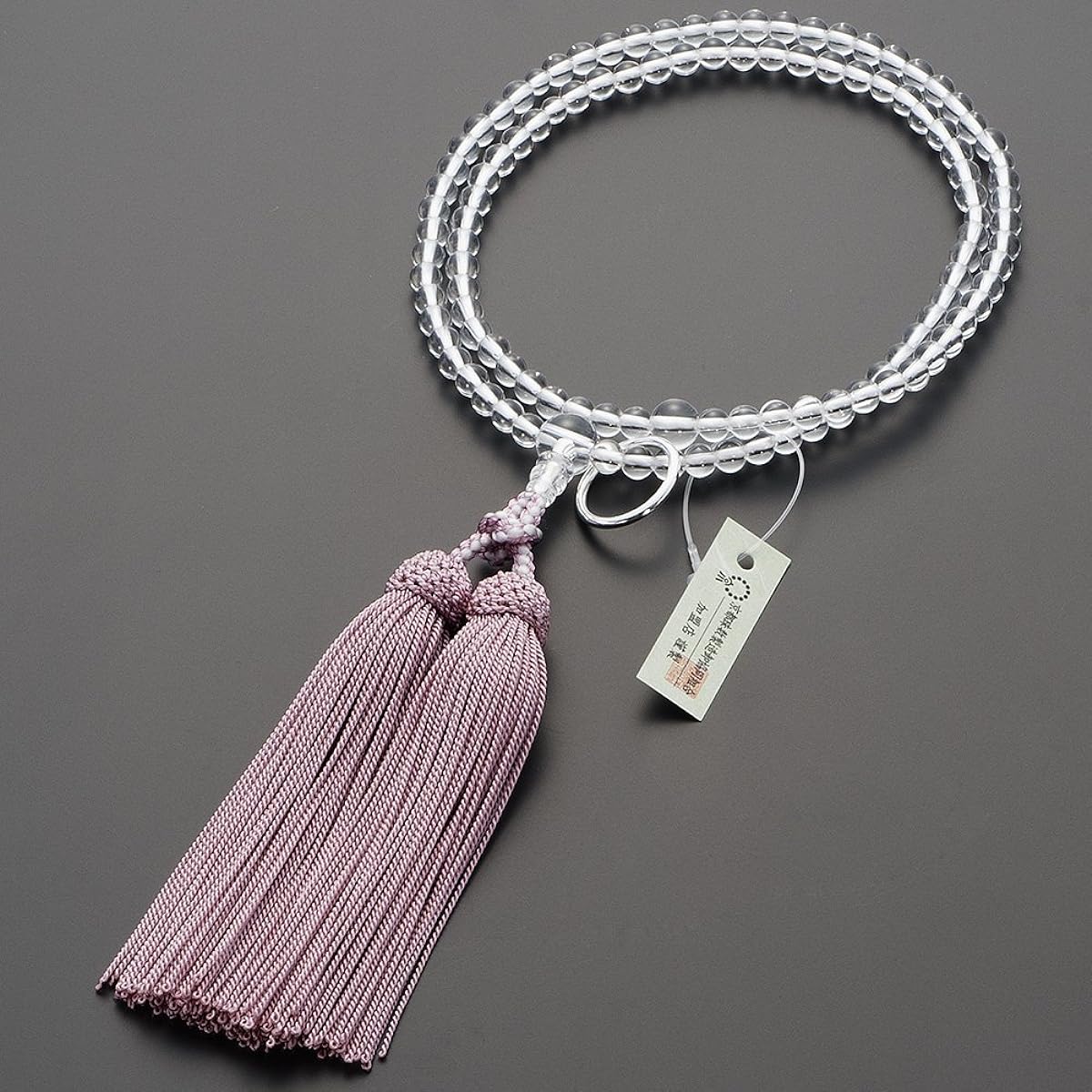 Buddhist altar store Takita Shoten Prayer beads Soto sect authentic prayer beads [For women] Genuine crystal 8-inch pure silk headed tassel ◆Kyoto prayer beads, real prayer beads, two-wheeled prayer beads, Zen Buddhism, formal prayer beads [Published by