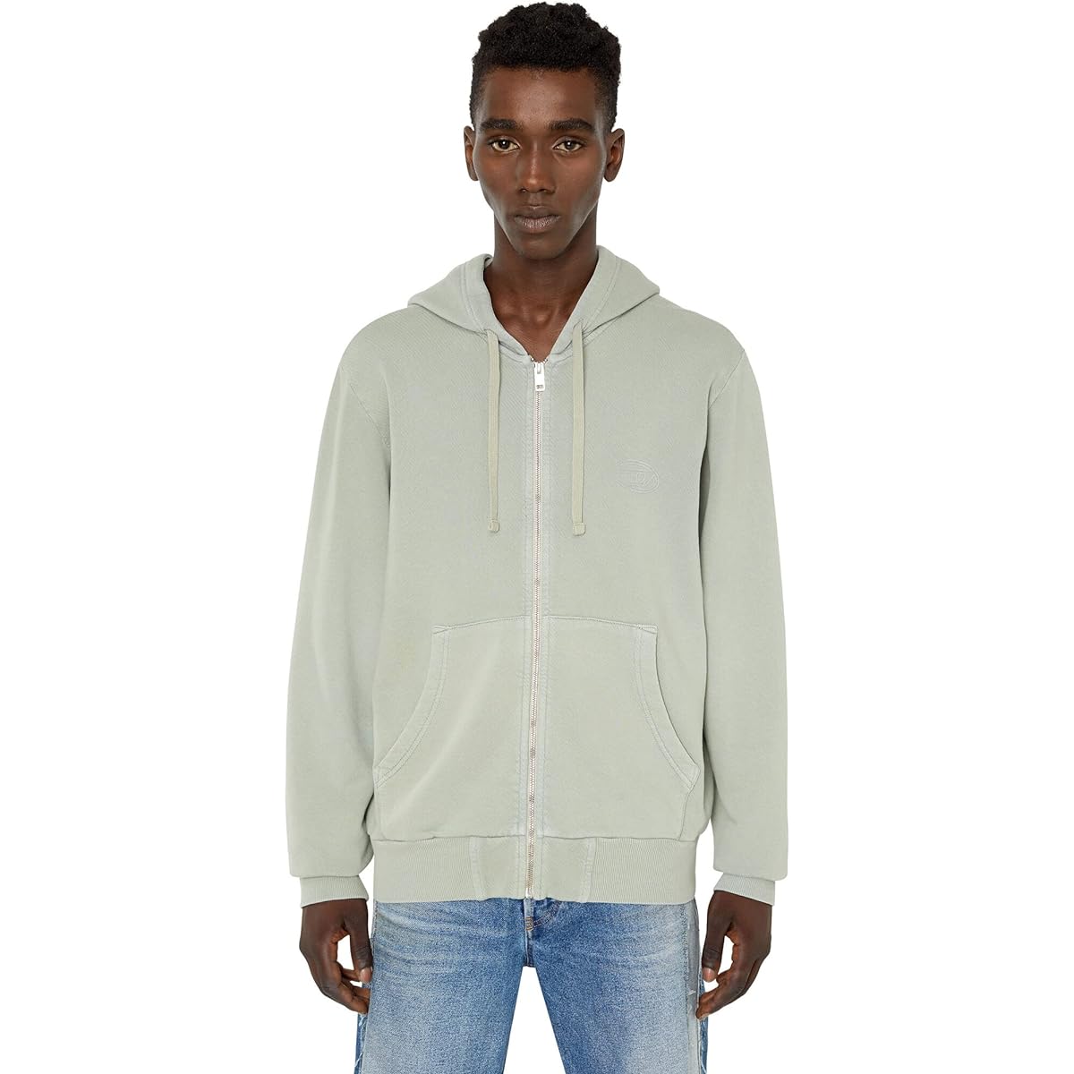 [Diesel] Men's Zip Up Parka Logo Print A080080LEAC