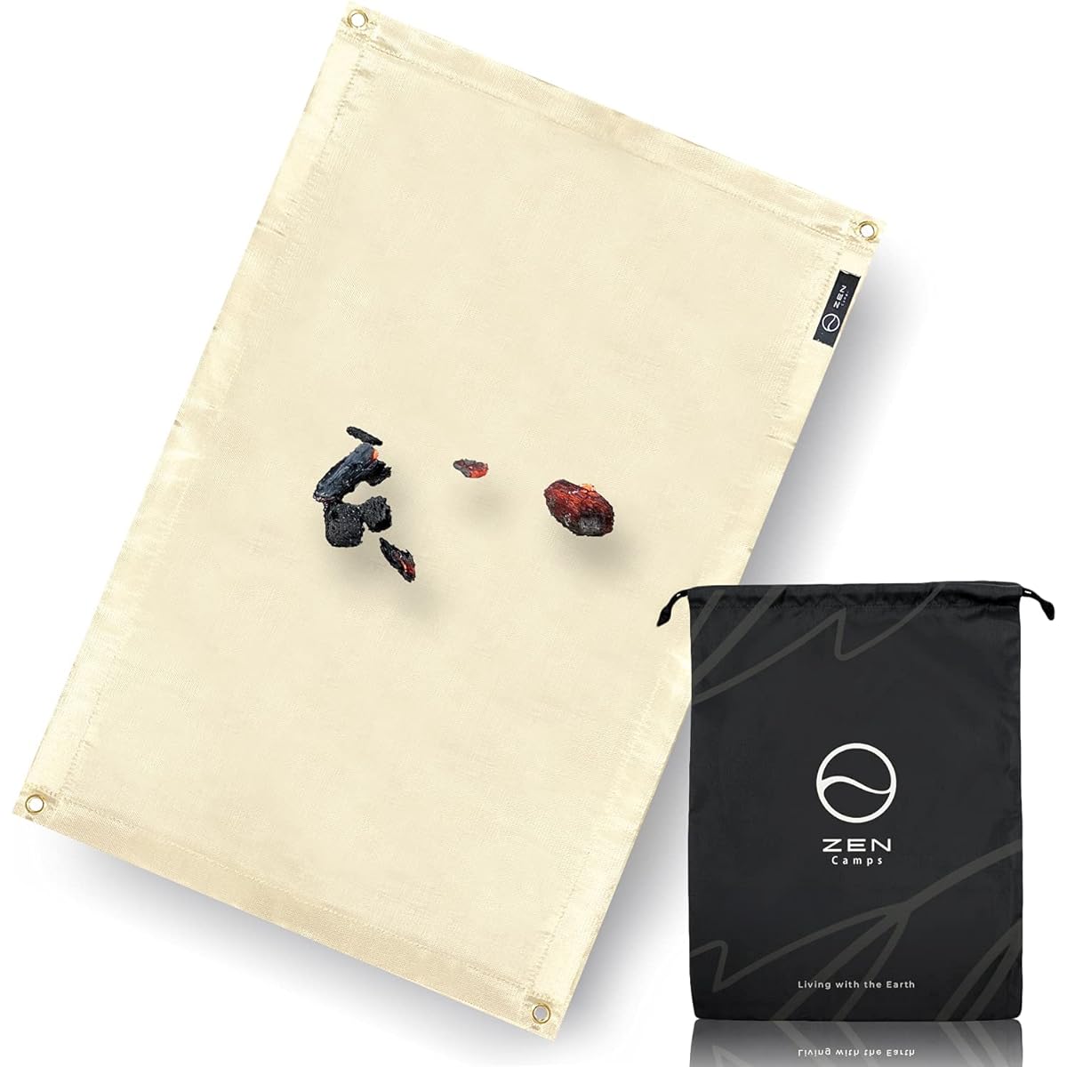 ZEN Camps Bonfire Sheet Bonfire Sheet Sputter Sheet Flame Retardant Fireproof Heat Resistant Sheet Camping BBQ Lawn Protection [Japanese Brand]