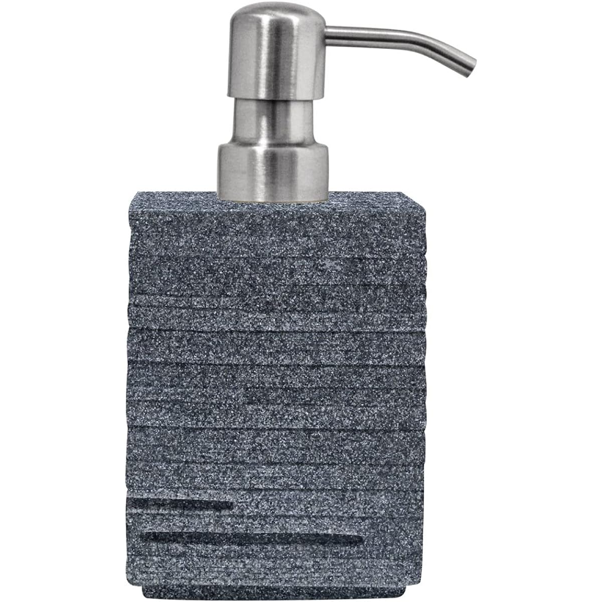 RIDDER Soap Dispenser Brick, Dispenser, Refillable Bottle, Stylish, Bathroom Amenities, Washbasin, Eco, Hand Soap, Gray, 8 x 16.5 x 8 cm, RI22150507