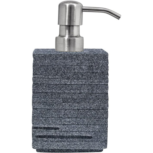 RIDDER Soap Dispenser Brick, Dispenser, Refillable Bottle, Stylish, Bathroom Amenities, Washbasin, Eco, Hand Soap, Gray, 8 x 16.5 x 8 cm, RI22150507