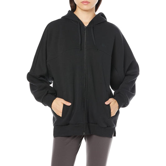 Adidas HF577 Women's Sweat Hoodie Warding Oversized Fit Fleece Full Zip Hoodie