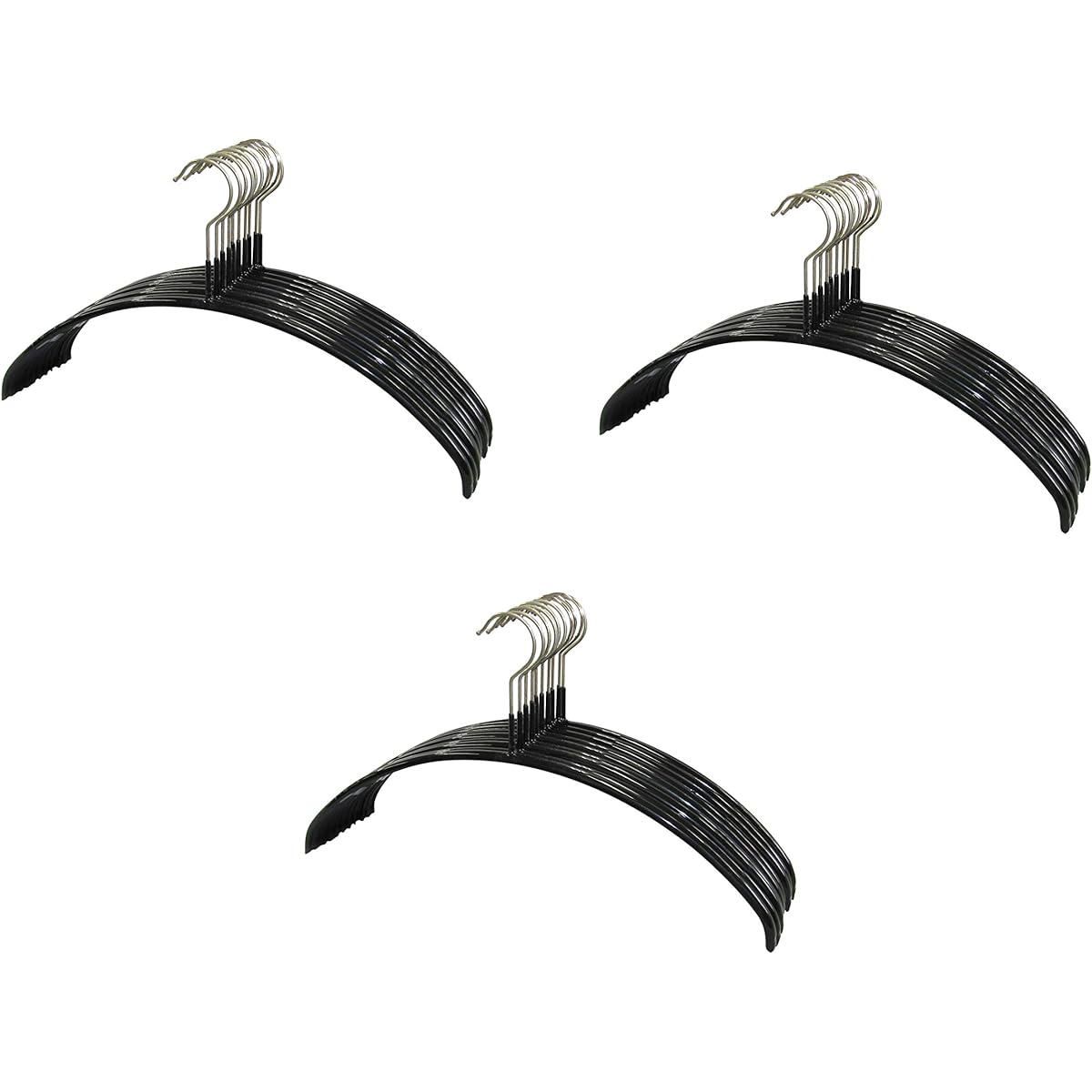 Mawa Non-Slip Hanger Human Body Hanger Made in Germany Set of 30 Black 111504