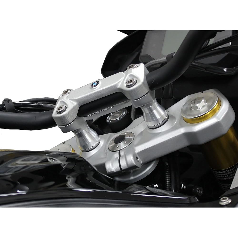 Kijima Motorcycle Bike Parts Handle Up Collar 25mm Up Left and Right Set BMW G310GS/R('17-) Aluminum Silver Finish BM-04010