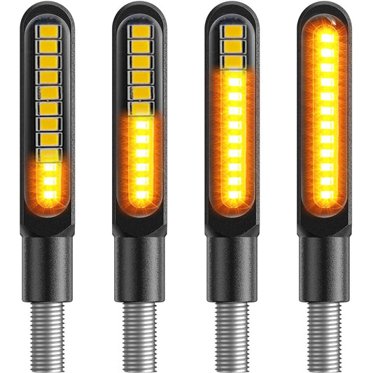 Kinstacks 4pcs Motorcycle Indicator Flowing Turn Signal Light Motor Bike Turning Indicator 12V 12LED for Motorcycle
