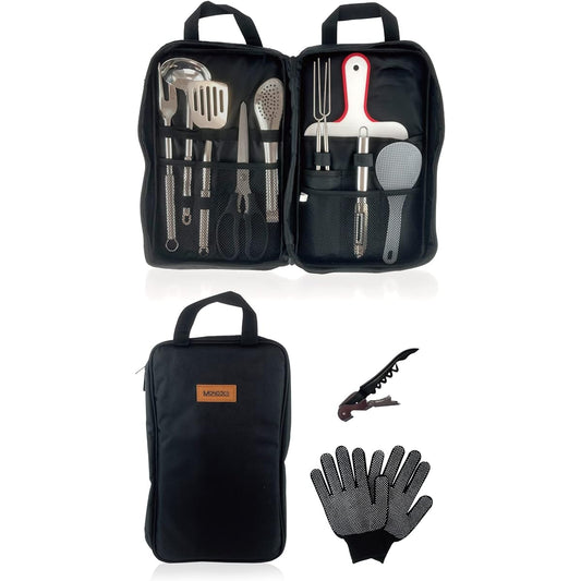 [MONOZK] Cooking Utensil Set, Camping Goods, Camping Equipment, 13 Items Really Necessary, Food Sanitation Act Certified