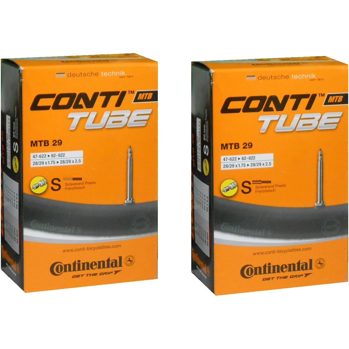 Set of 2 Continental Continental MTB29 Long Valve Tube 60mm 28/29×1.75-2.5(47-622/62-622) (French Valve) [Parallel Import]