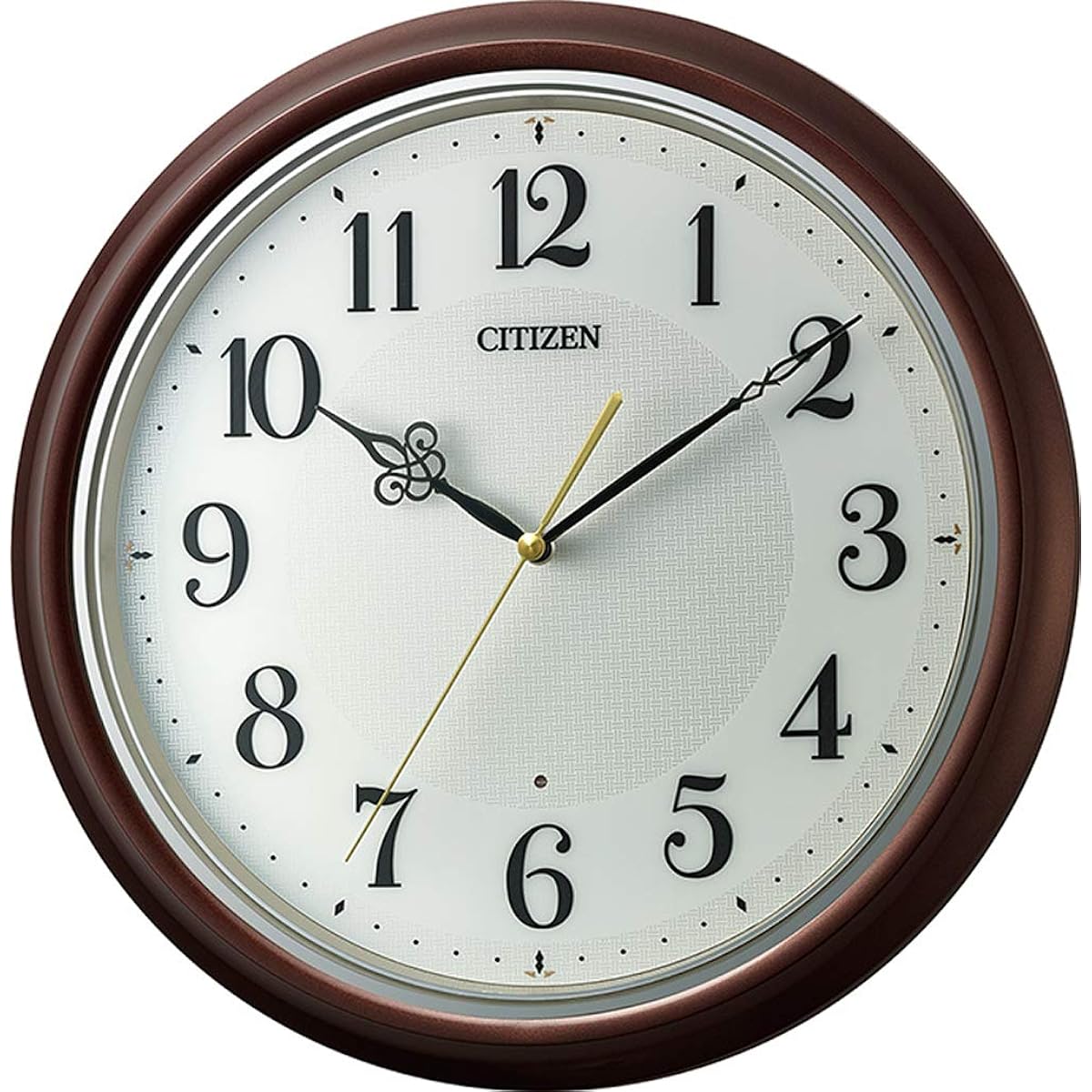 RHYTHM Citizen Wall Clock Radio Clock Quiet Continuous Second Hand Brown φ33x4.6cm CITIZEN 8MY560-006