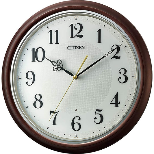RHYTHM Citizen Wall Clock Radio Clock Quiet Continuous Second Hand Brown φ33x4.6cm CITIZEN 8MY560-006