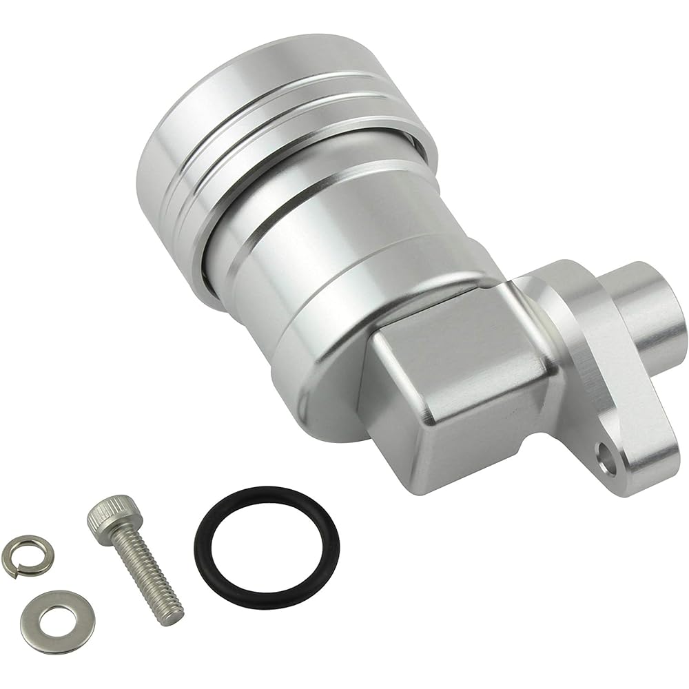 POSH Motorcycle Supplies Billet Rear Master Tank Type 2 Straight Silver NSR50 NSR80 NSF100 500057-13
