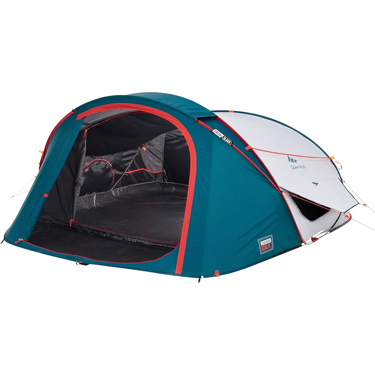 QUECHUA Decathlon Camping Outdoor Tent One-Touch Tent Pop-up Tent Easy Setup Spacious Space Compact 2 SECONDS FRESH&BLACK XL For 2 People [One-touch Easy Setup Solo Family Outdoor Water Pressure Resistant Double Structure Windproof Breathable Free Standi