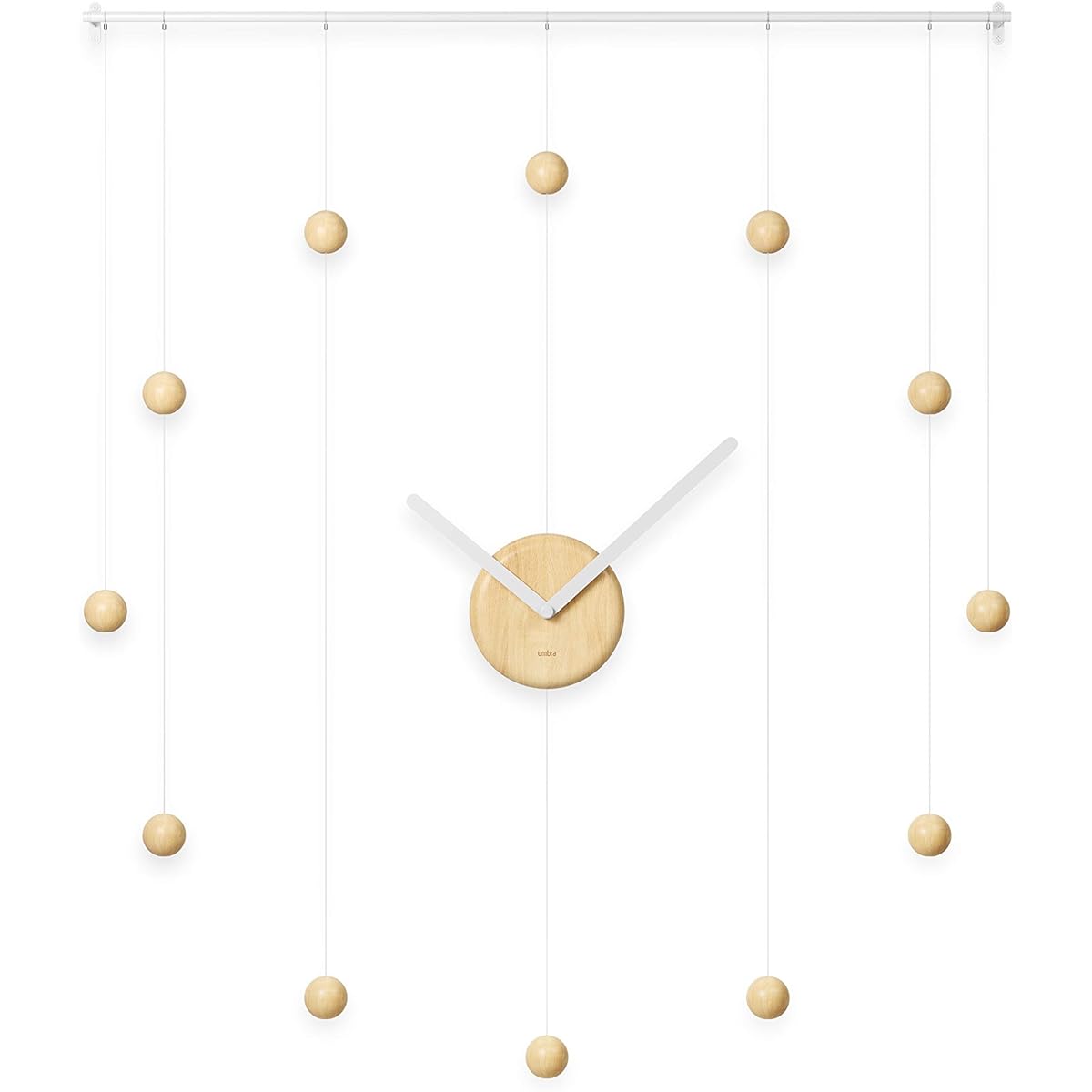 [Official] Umbra Clock Wall Clock White/Natural W13 x D66 x H10cm HANGTIME 21015535668