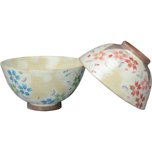 Kyoto ware Kiyomizu ware Keiji kiln set rice bowl Maika LFM510