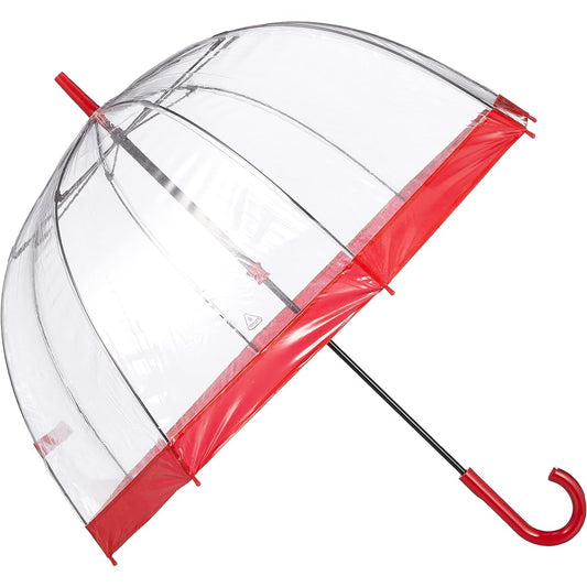 [Fulton] MOONBAT Bierdcage Birdcage Umbrella, Long Umbrella, Transparent Umbrella, Women's Gift, Present 21-152-52951-00-33-65 Red/One Point Logo Rib Length: Approx. 65cm