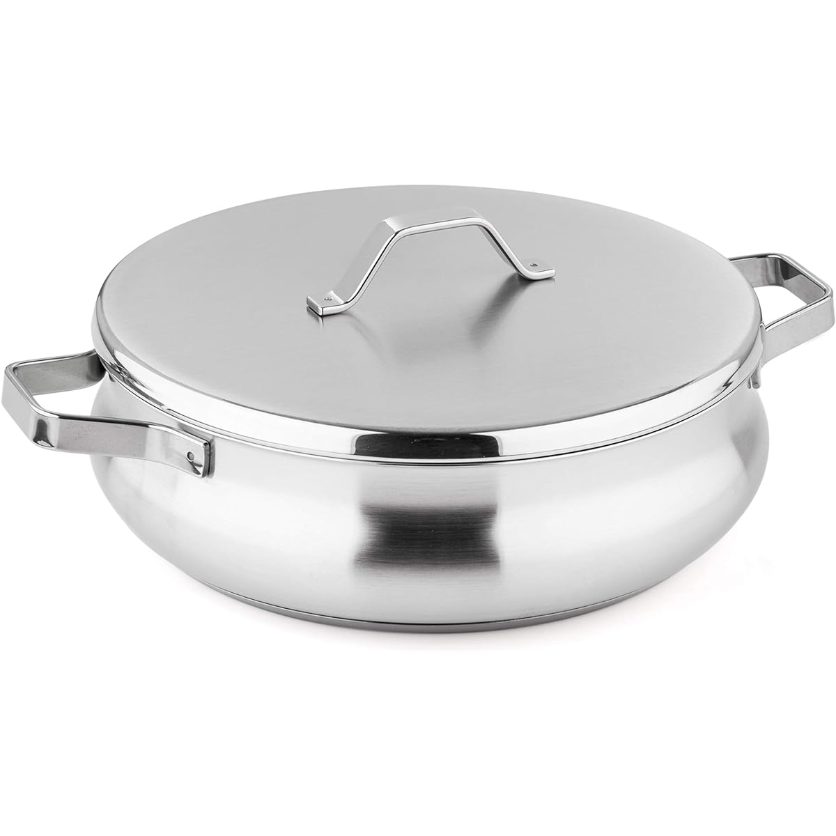 Barazzoni Low Casserole with Lid 22cm TUMMY EVOLUTION Stainless Steel
