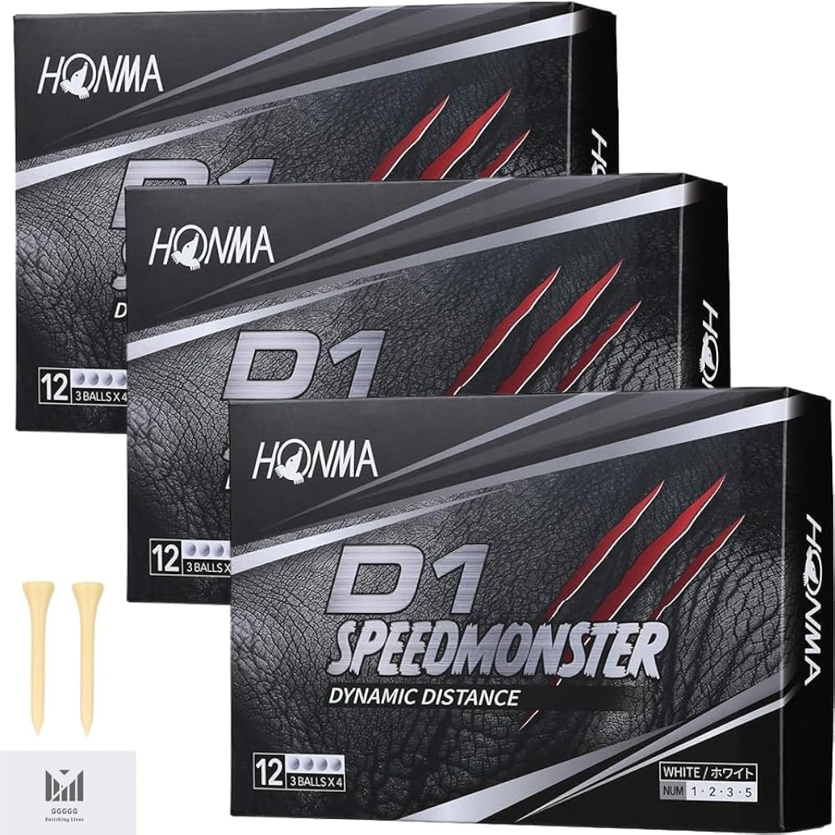 Honma Golf Honma Golf Ball D1 Ball Speed Monster Honma Honma 3 dozen (36 balls) White White BT2003 2 Wood Tees 5G Envelope Included