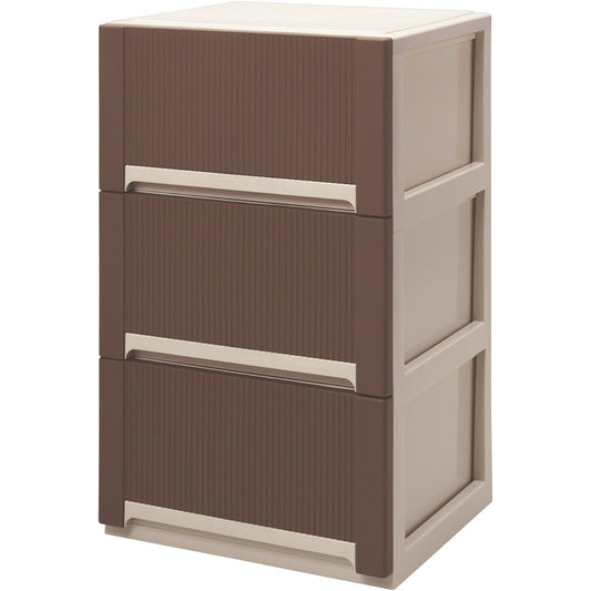 Sanko Plastic 3 deep clothing storage Aura Width 50 x Depth 44.7 x Height 84.6 cm Brown