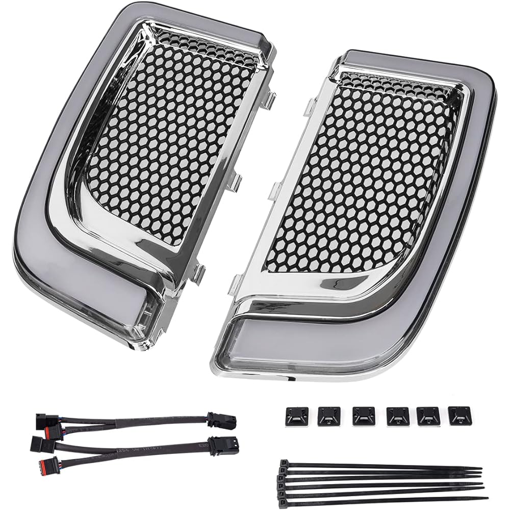 Motorcycle Turn Signal, Tracer LED Running Light/Turn Signal Fairing Lower Grille for Harley Touring Street Road Glide 2014-2022