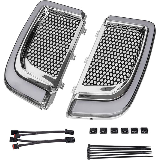 Motorcycle Turn Signal, Tracer LED Running Light/Turn Signal Fairing Lower Grille for Harley Touring Street Road Glide 2014-2022