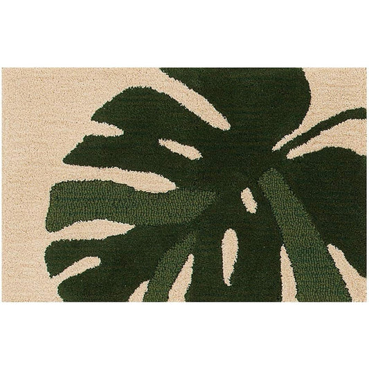 Senko M+home Monstera Mat Approx. 45 x 70cm Beige Bath Mat Entrance Mat Antibacterial Odor Resistant Washable Made in Japan 26813