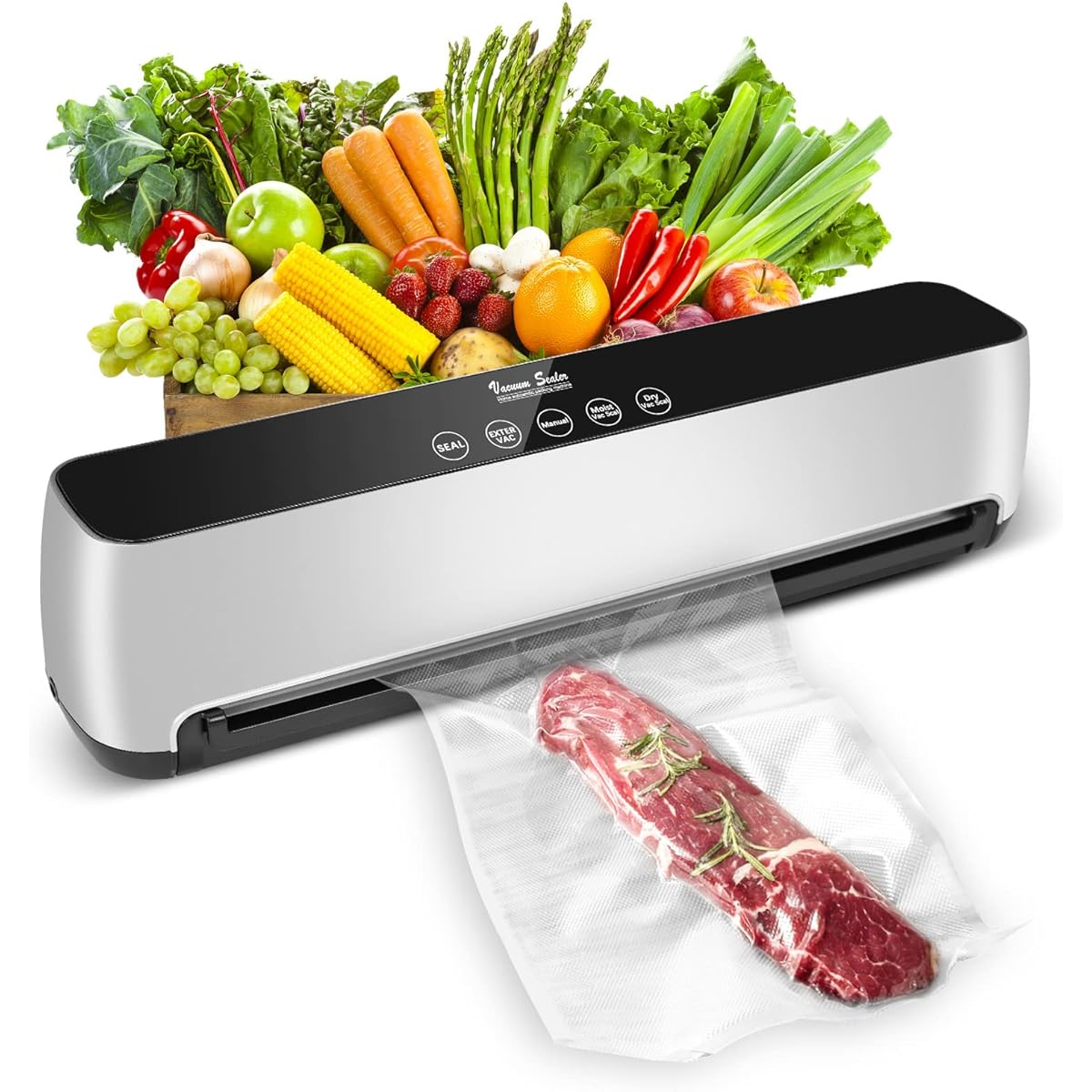 VERYMODEL AP-10 Vacuum Sealing Machine, Fully Automatic, 70 Kpa, For Household Use, Commercial Use, 11.8 inches (30 cm) Sealed Length, For Wet And Dry Use, Long Lasting Freshness, Vacuum Sealer, 0.2