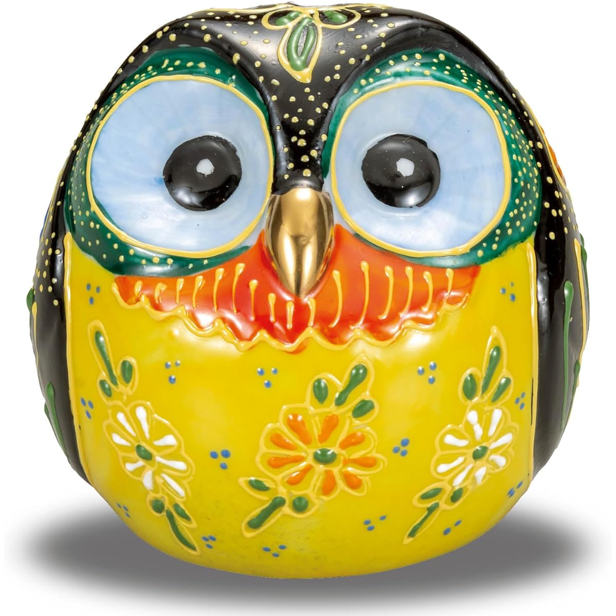 Owl Good Luck Ornament Kutani Ware Ball Owl Kuromori Pottery Present Gift Sixtieth Birthday Celebration