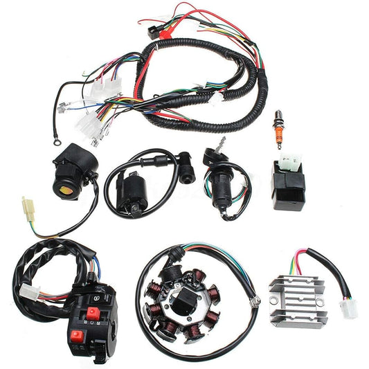 1 Electrical Wiring Harness Wire Loom CDI Stator Kit Set for ATV Quad 150/200/250CC
