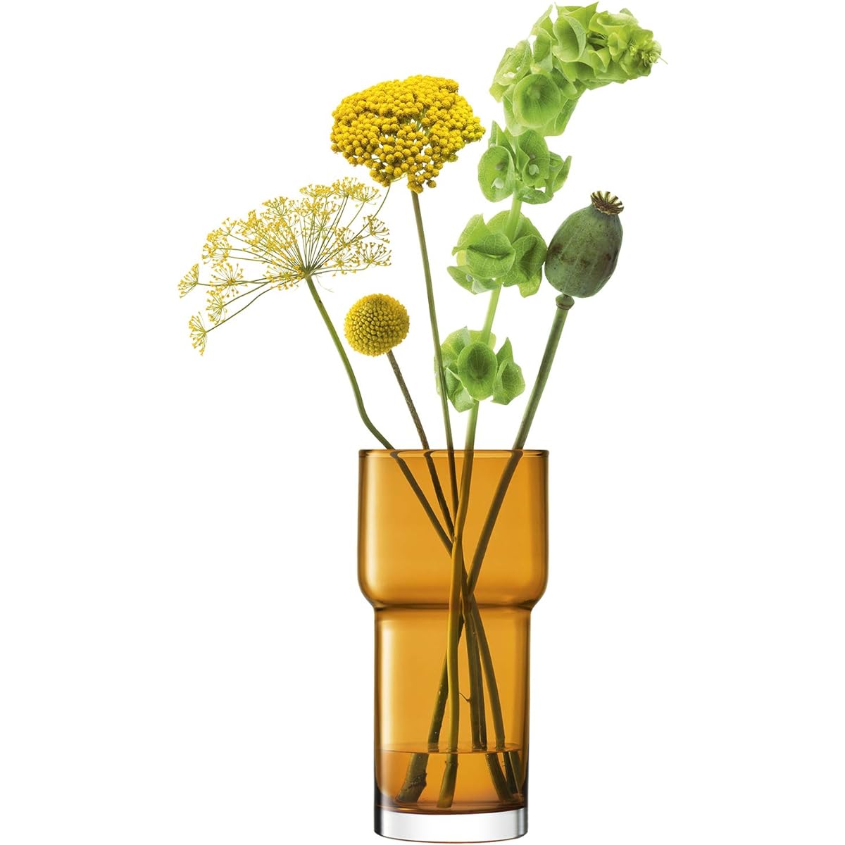 LSA Flower Base Amber W11xD11xH22cm LSA LUT90, G1552-22-835