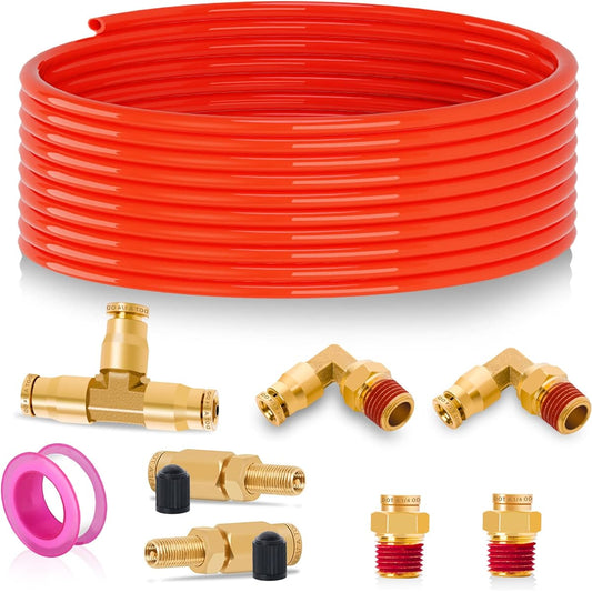 Airline Service Air Suspension Horse Kit with Foot PU Horse Tube 1/4 Inch Inflation US -flavored US Valve Airbag Suspension Kit replacement parts
