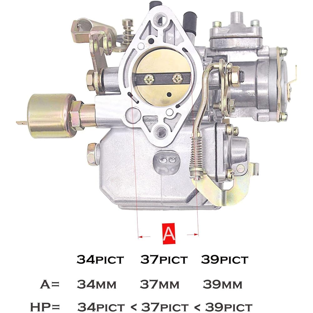 39 Pict-3 Carburetor VW BEETLES SUPER BEETLES 1971-1979 Dual Port 1600CC Air Cold Toward 12V Engine Electric Choked Wargain Bug Bug Bug Kalman Gear Sedan Combination SOLEX 39mm 113129031K