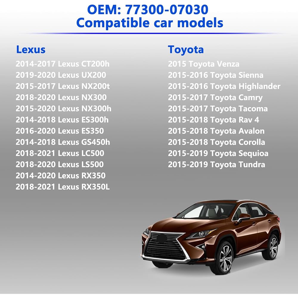 Gas cap fuel cap 77300-07030 Toyota Venza Highlander Siena Takoma Camry RAV4 Corolla Avalon Tandola Prius C-HR Lexus CT200H ES350H ES350 GS450H NX300H RX350H RX350, 77300-5 3030 Gas Cap 3030 Gas Cap 3030 Gas Cap