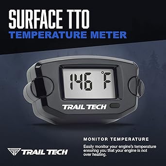 TRAIL TECH 742-ET3 Black TTO Temperature Digital Gauge 14mm CHT Sensor