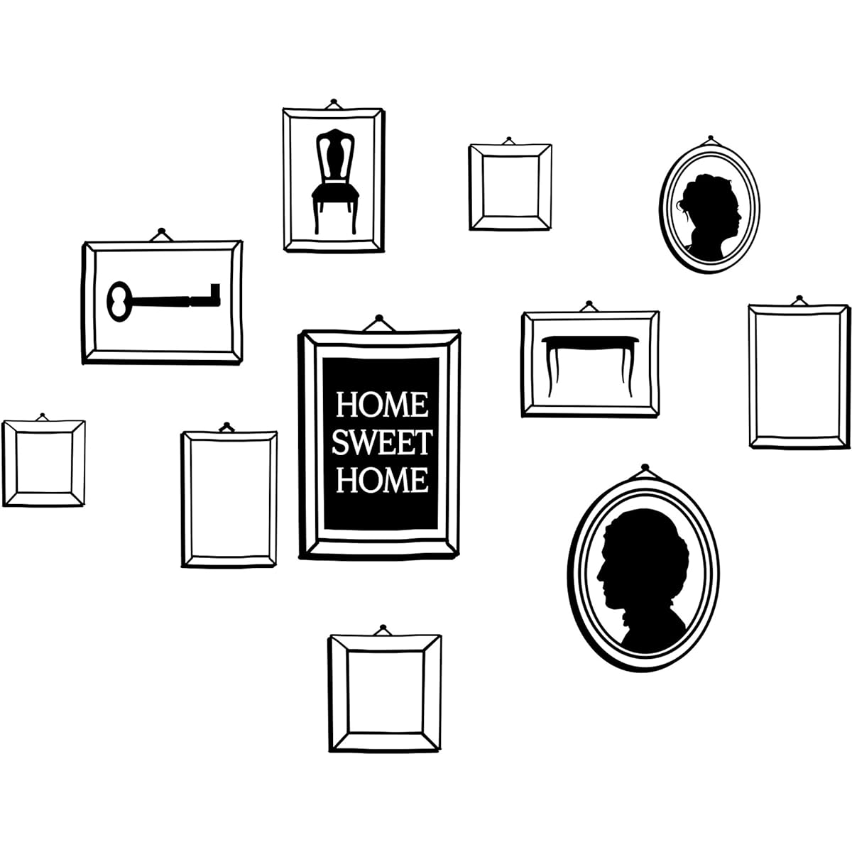 4make wall sticker transfer type FRAMES black 4make-4624
