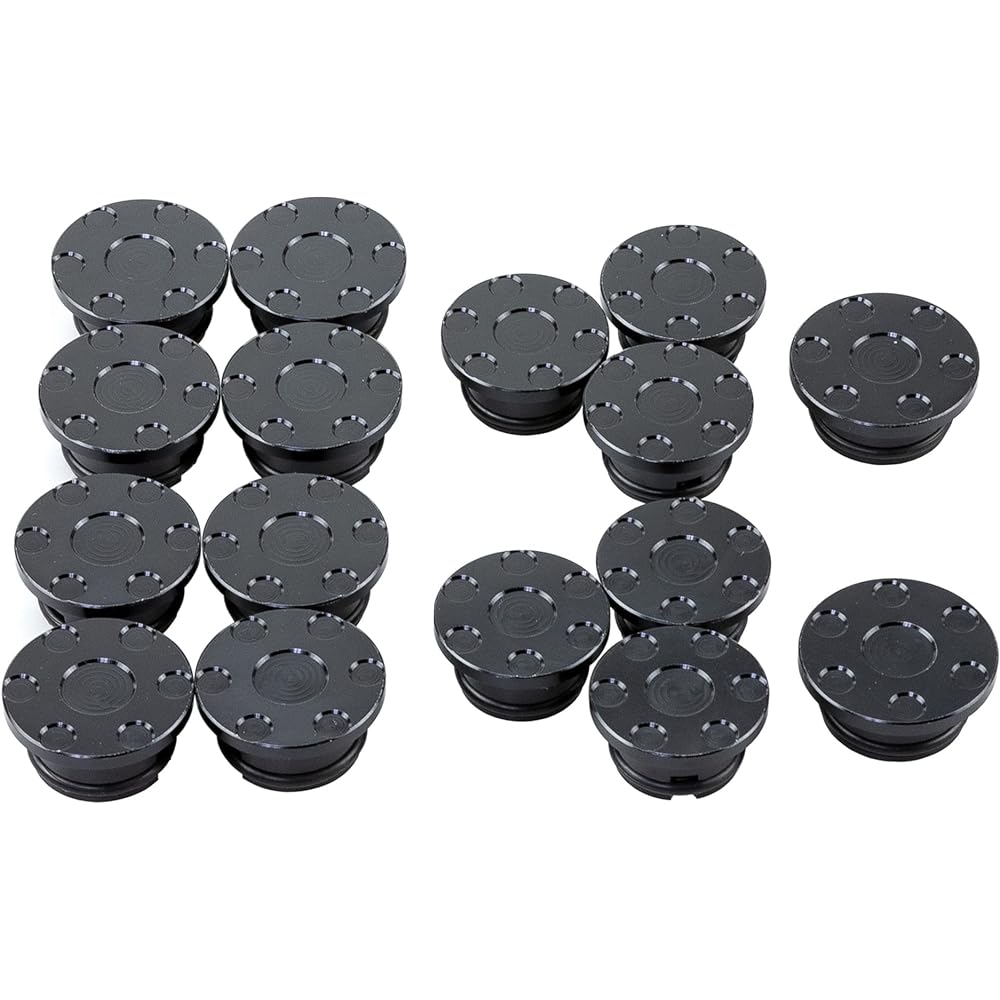 Kijima Motorcycle Parts Frame Plug Set Bolt Hidden Dress Up Set of 6 Small/6 Medium/2 Large Black Anodized Italjet Dragster 125/200 ('22-) HZZ-04000