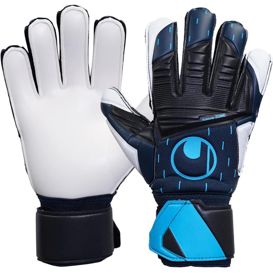 uhlsport Match Soccer GK Keeper Gloves Speed Contact Super Soft 1011282 01 Navy x Black x Flow Blue