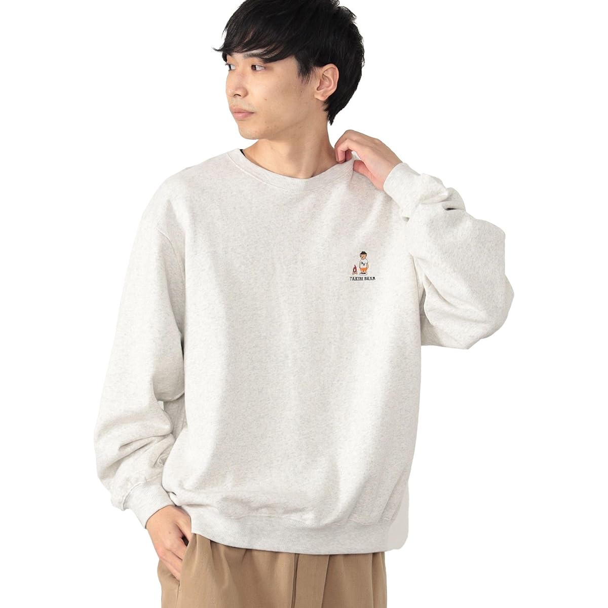 [Beams Heart] Sweat Takibi Bear Big Sweat Men's