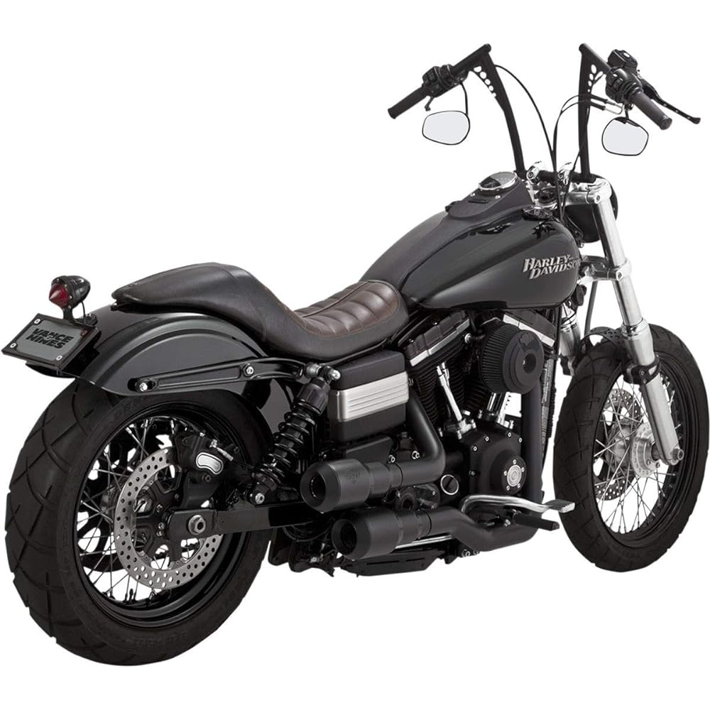 Vance&Hines Full Exhaust Muffler HI-OUTPUT GRENADES Steel Chrome (Black End) Dyna Family (06-16) FLD (Switchback) cannot be installed 1800-1771 16896