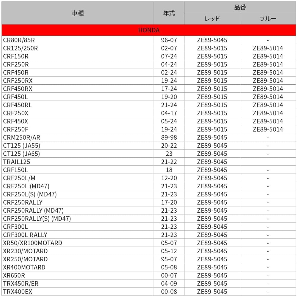 ZETA rear brake clevis CT125(JA55/JA65),TRAIL125,CRF250L/M/RALLY,CRF300L/RALLY,XR50/100/230/250/400MOTARD,XR650R Red ZE89-5045
