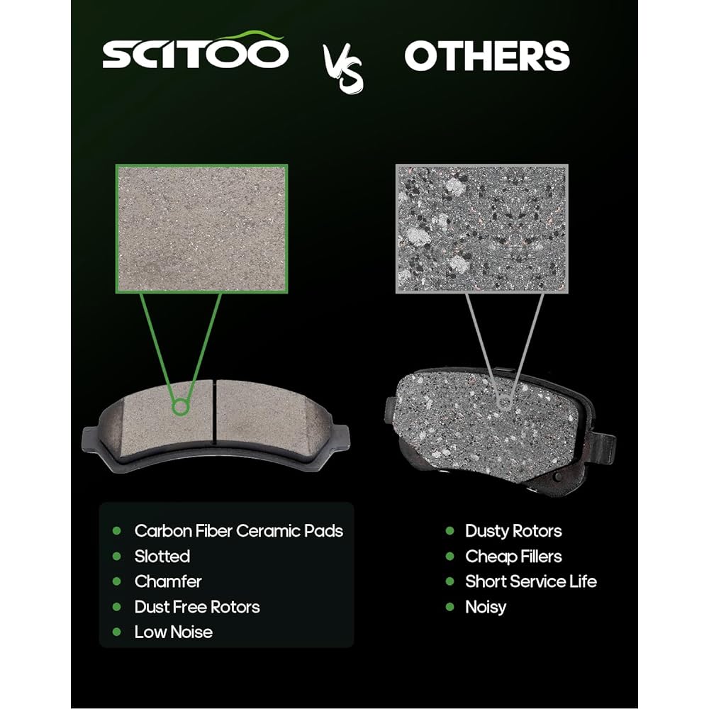 SciToo's Ceramic Disc Brake Pad Set 1998-2005 Chevrolet Brazor, 1998-2004 Chevrolet S10, 1998-2005 GMC Jimmy, 1998-2004 GMC Sonoma, 1998-2000 Type of Honblre, 1997- Compatible with the 2001 Allzmobil Bravada.