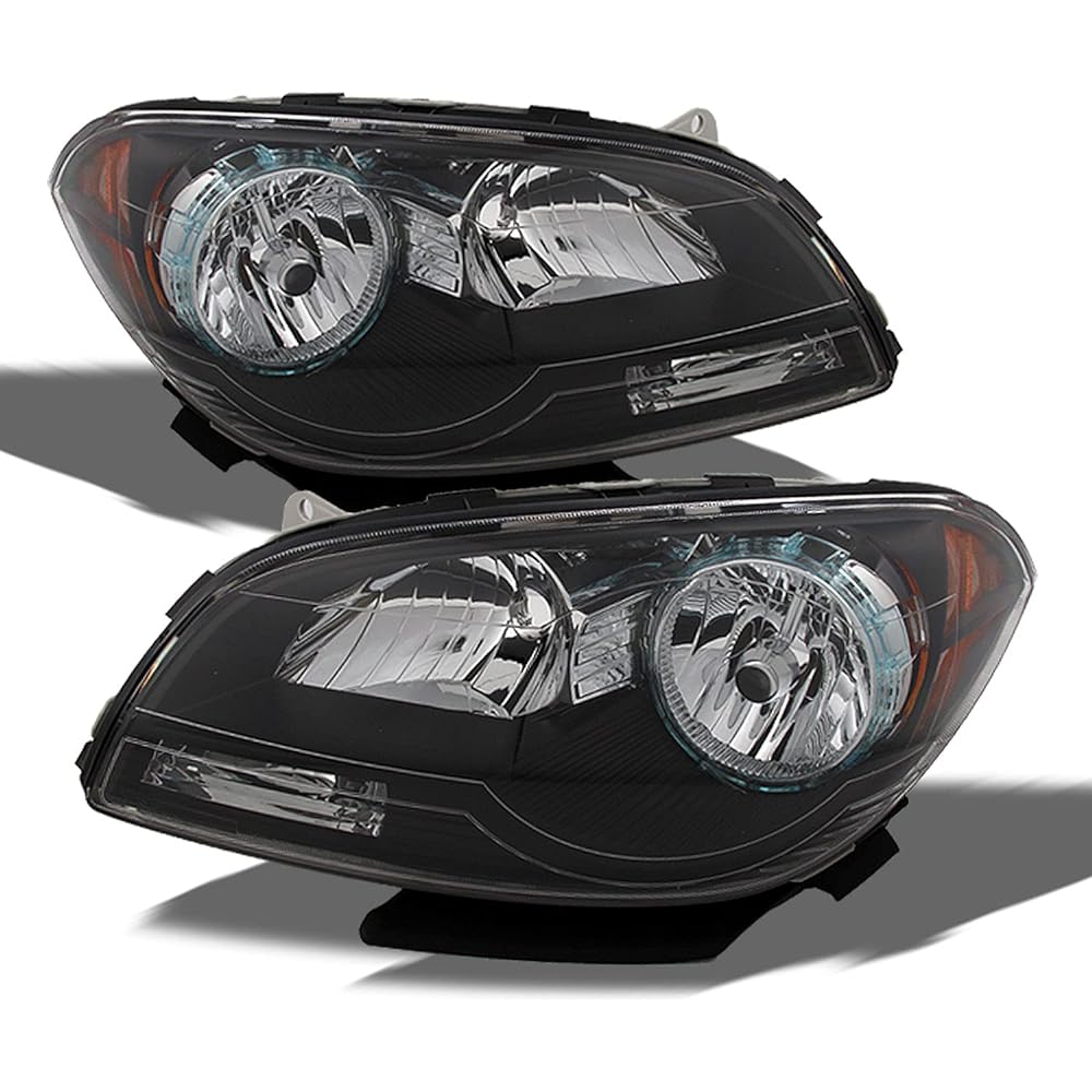 CHEVY MALIBU OE Replacement Black Bezel Headlight Driver/Suplane Seat Head Lamp Pair