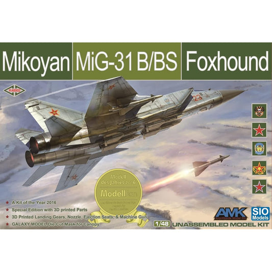 Avantgarde Model 1/48 Soviet Air Force MiG-31B/BS Foxhound Special Edition (Sio Models Brand) Plastic Model AGMSIOK48002