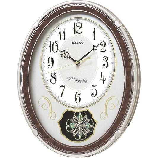 Seiko Clock Wall Clock Melody Clock Radio Analog Karakuri Triple Selection Melody Decorative Pendulum Christmas Song Others Light Gold Pearl AM259B