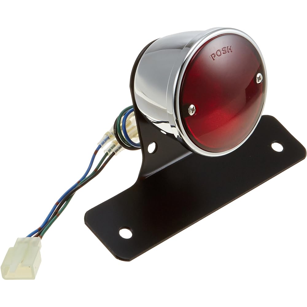 POSH Motorcycle Supplies Vintage Round Tail Lamp Black 250TR 074190-06